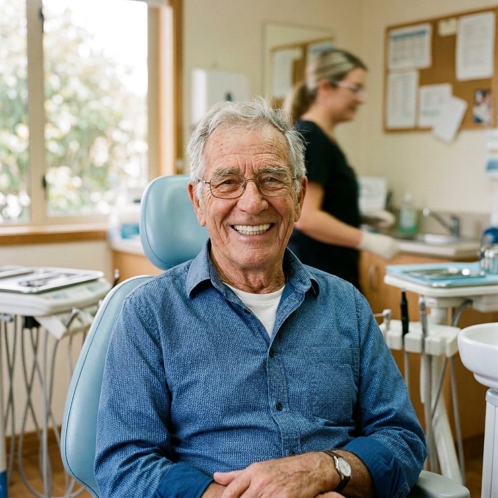 Restored smile with custom dentures